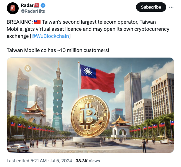 Cryptocurrencies, Banks, Taiwan, Policy