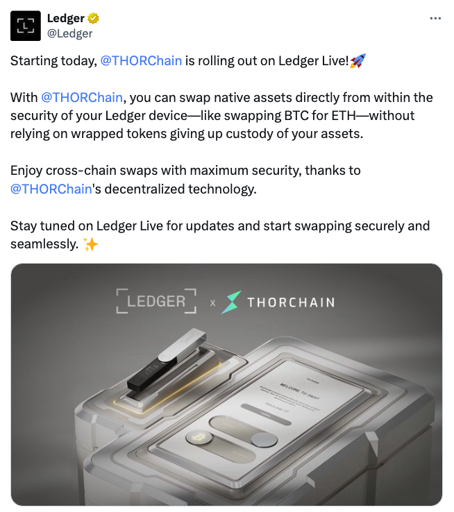 Ledger, Hardware Wallet, THORChain