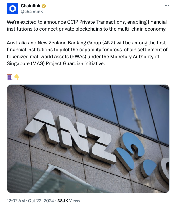 Transactions, Privacy, Chainlink, RWA