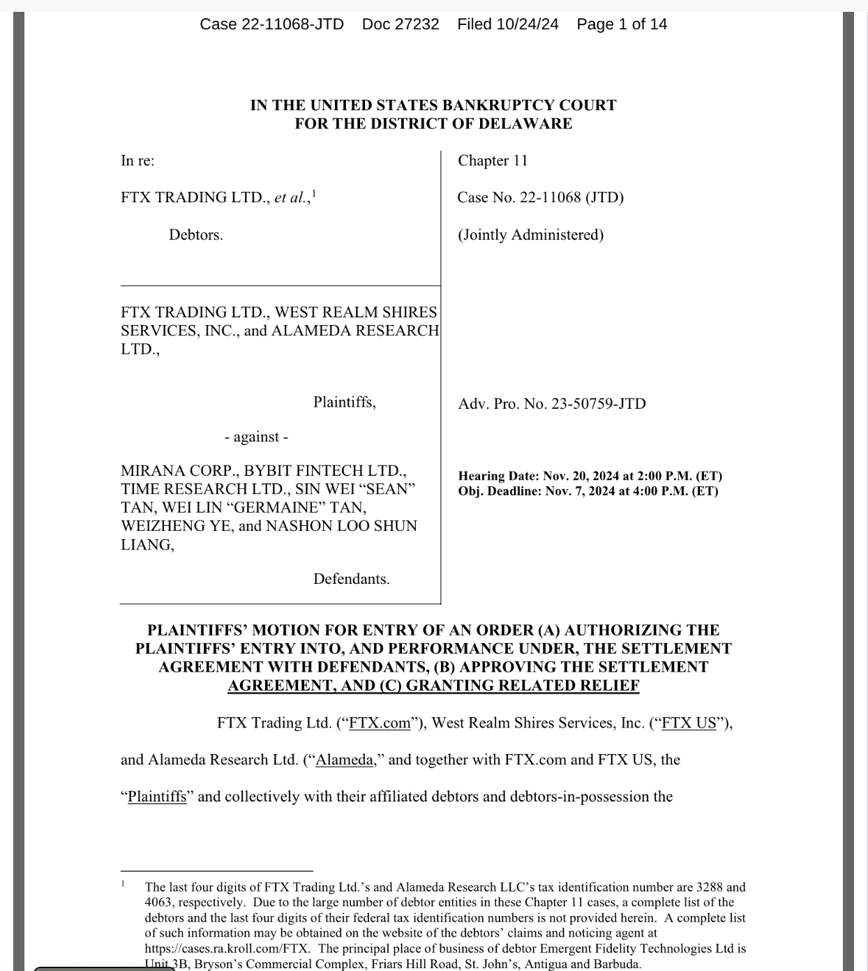 Bankruptcy, FTX