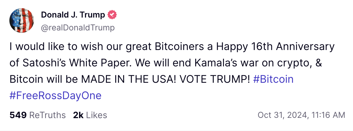 Cryptocurrencies, Donald Trump, Policies, US Elections 2024