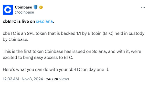 Coinbase, Solana