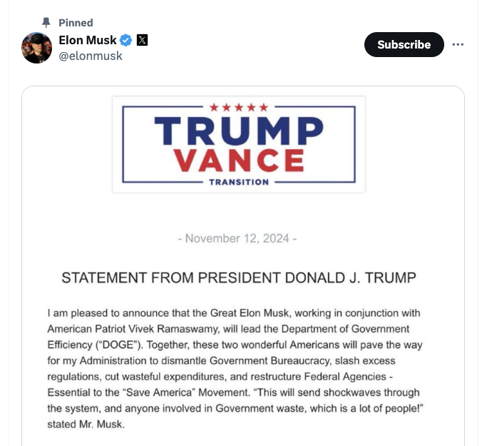 Government, Donald Trump, Elon Musk, Policy