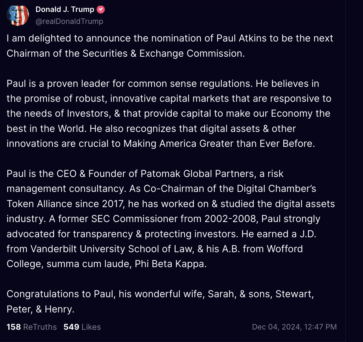 SEC, United States, Donald Trump, Gary Gensler