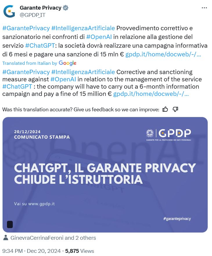 Europe, Technology, Privacy, Italy, Data, OpenAI