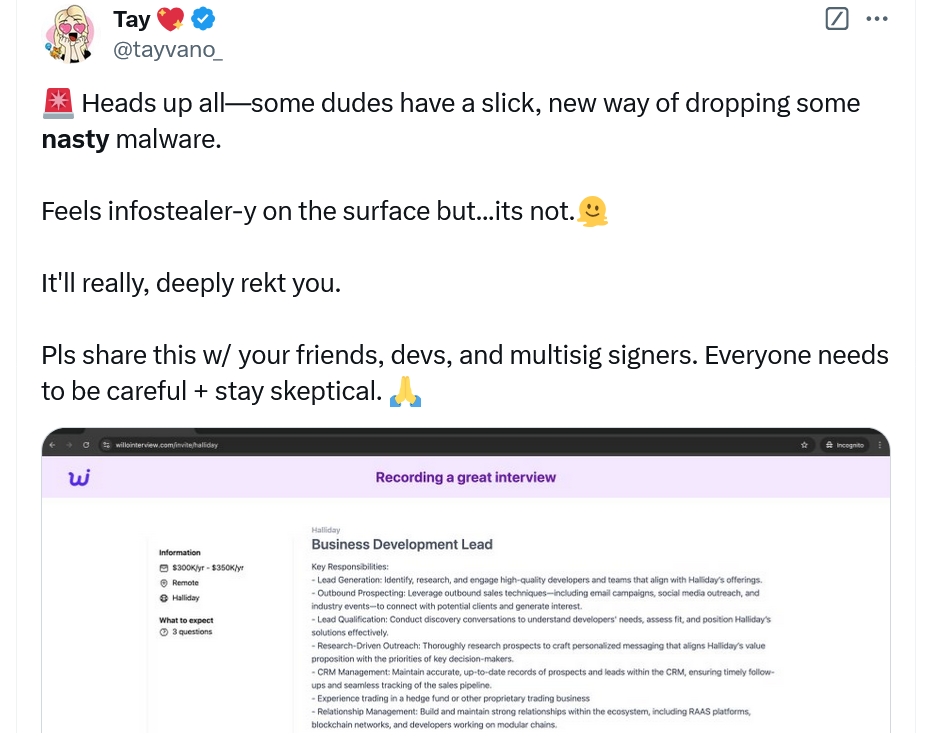 Interview, LinkedIn, Malware, Gemini, Job, Vanbex. Canada