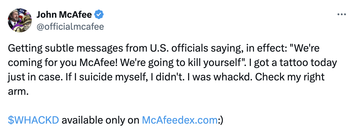 Cryptocurrencies, John McAfee, Features