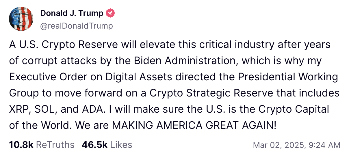Ripple, XRP, Donald Trump, Bitcoin Reserve