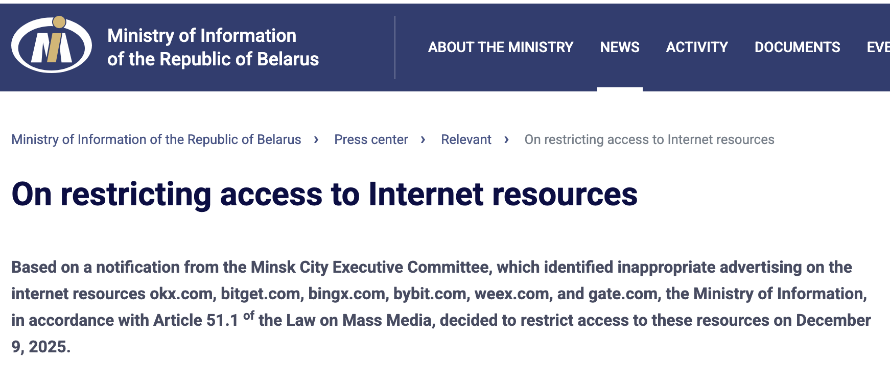 Bank of Russia, Russia, Belarus