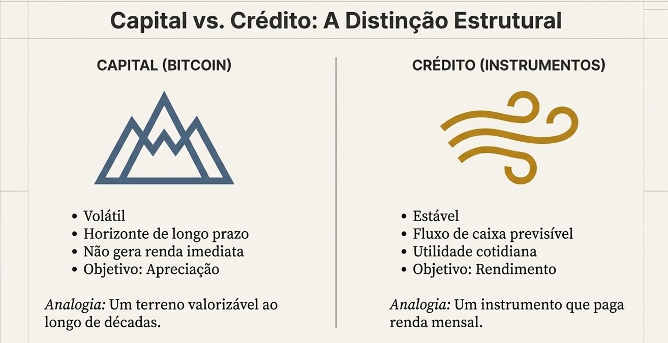Propriedades do Bitcoin enquanto capital e lastro para operações de crédito.