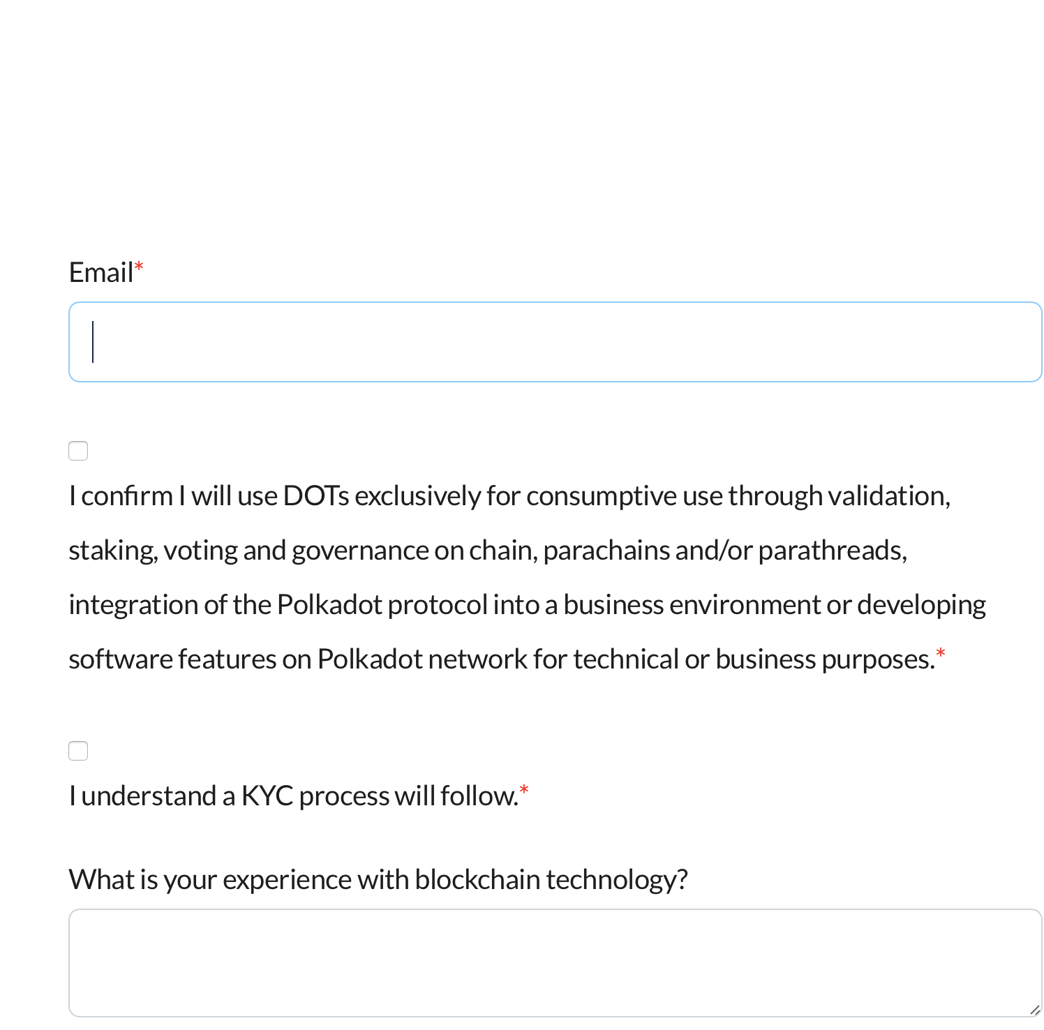 The second iteration of the sign up form.
