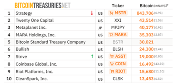 Источник: Bitcoin Treasuries.