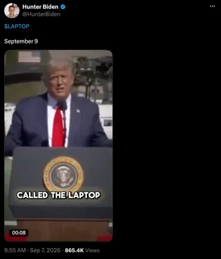 Hunter Biden reportedly plans LAPTOP memecoin with token distribution for TRUMP holders 3