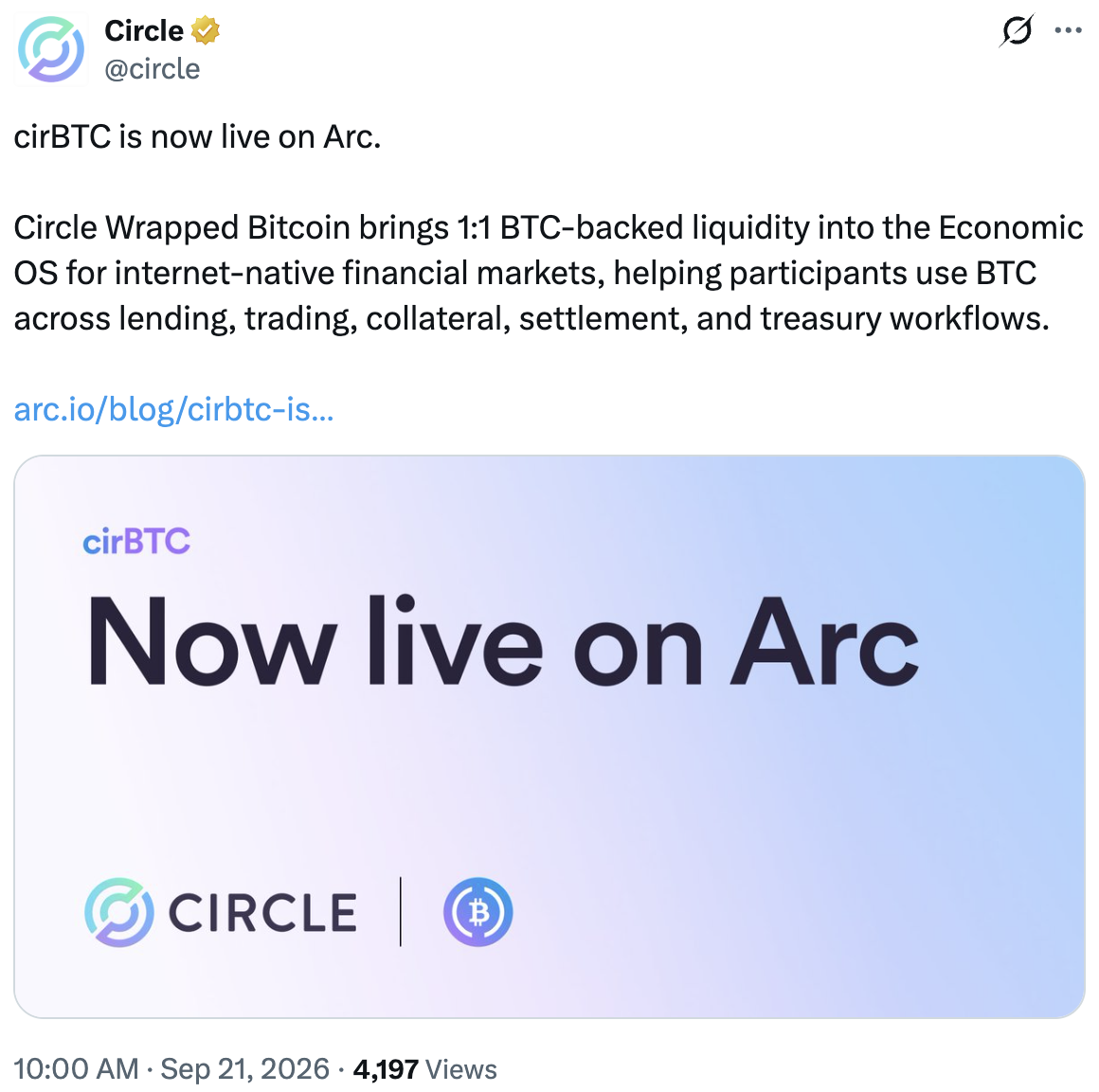 Circle launches Bitcoin-backed USDC borrowing for institutional clients