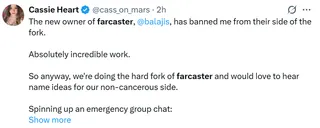 Balaji’s Network School takes over Farcaster and triggers backlash with read-only restrictions 3