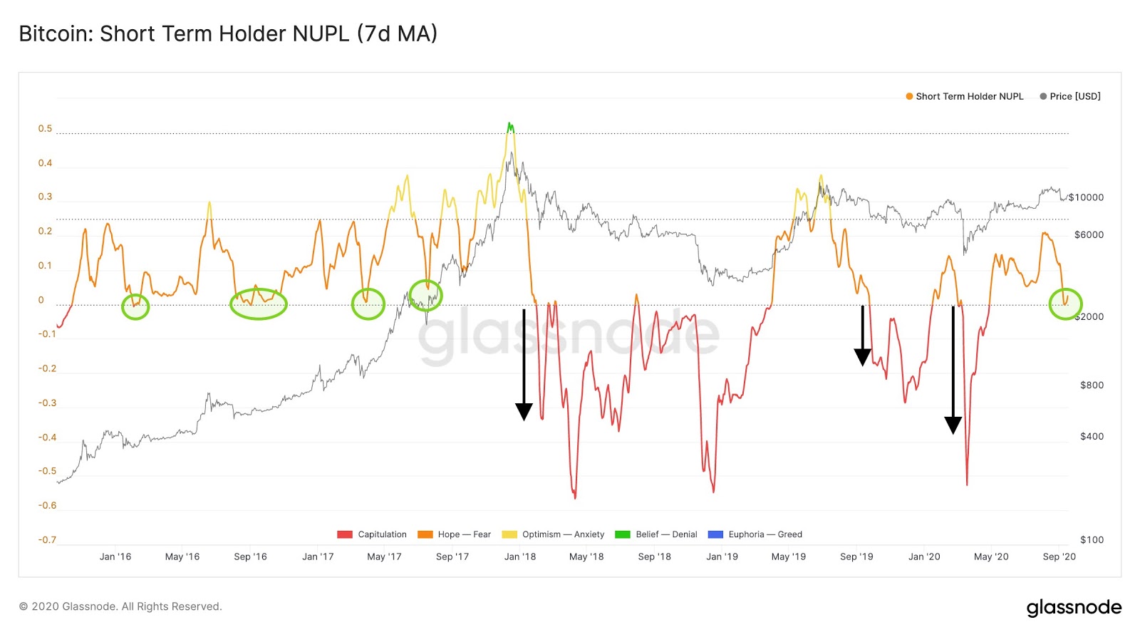 The Bitcoin short-term holder NUPL. Source: Glassnode