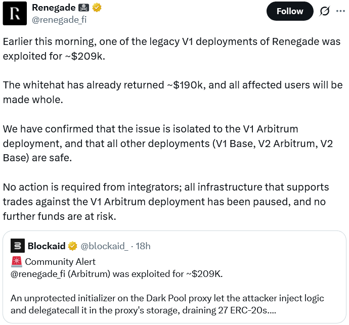 Whitehat Returns 0K to Renegade After Hacking Them