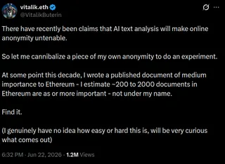 Vitalik 承认 AI 识别其匿名以太坊提案贡献,隐藏策略失效 7