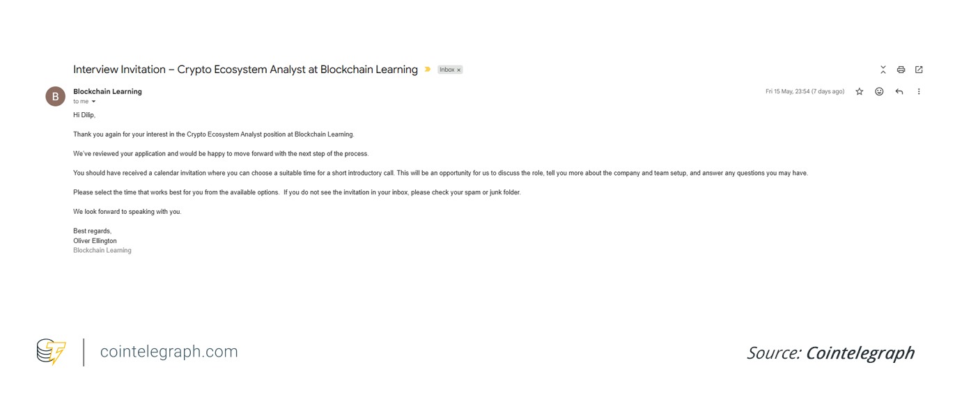 Second email from the company